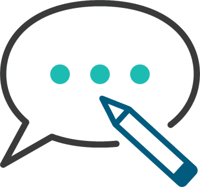 Blog Icon with pencil and speech Balloon