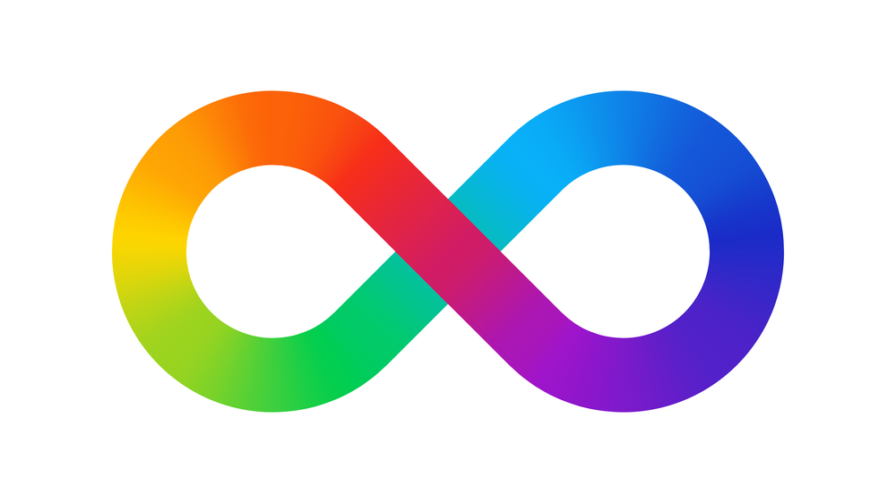 Rainbow infinity symbol of neurodiversity