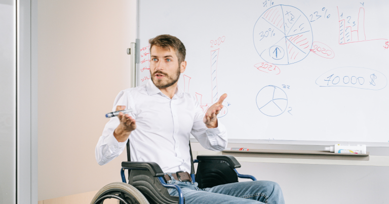 presenter in wheelchair